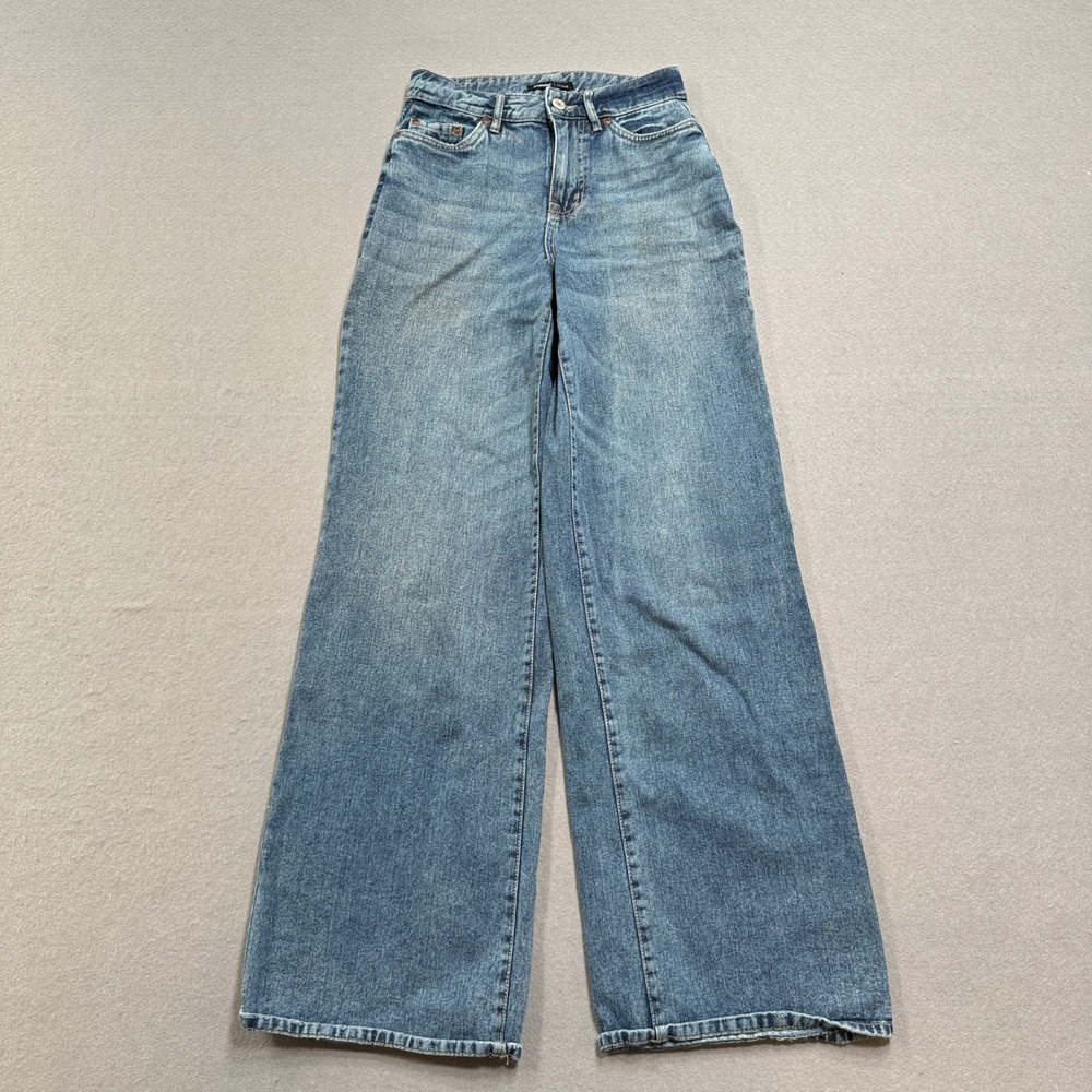 Bluenotes Wide Leg Jeans Womens 2/25 Blue Medium Wash Flowfinity Super High Rise